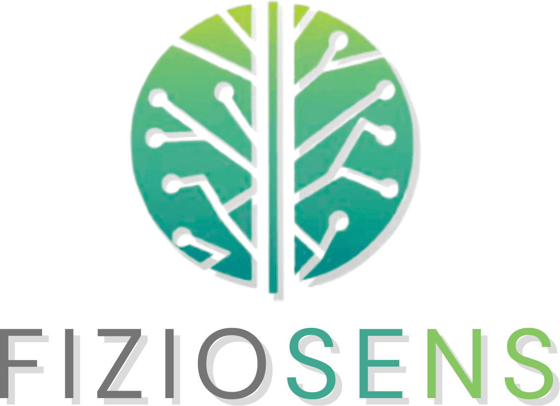 Fiziosens logo — stilizovani znak drveta i nervnih puteva u zelenom gradijentu