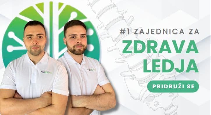 Baner programa Zdrava leđa u Fiziosensu — vežbe, pravilno držanje i prevencija bola u leđima (Leskovac)